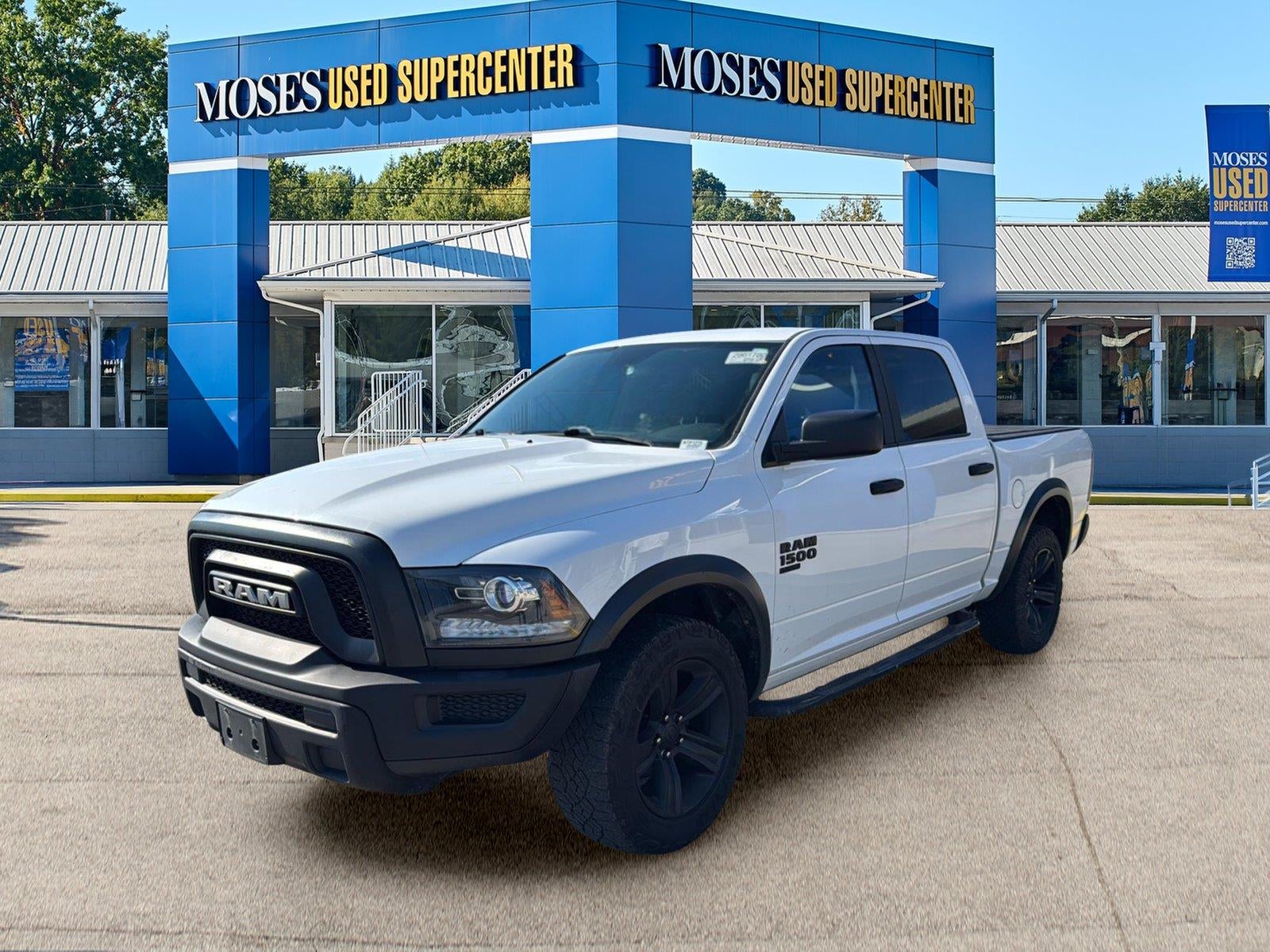2022 RAM 1500 Classic Warlock in Bright White Clearcoat — front three-quarter view