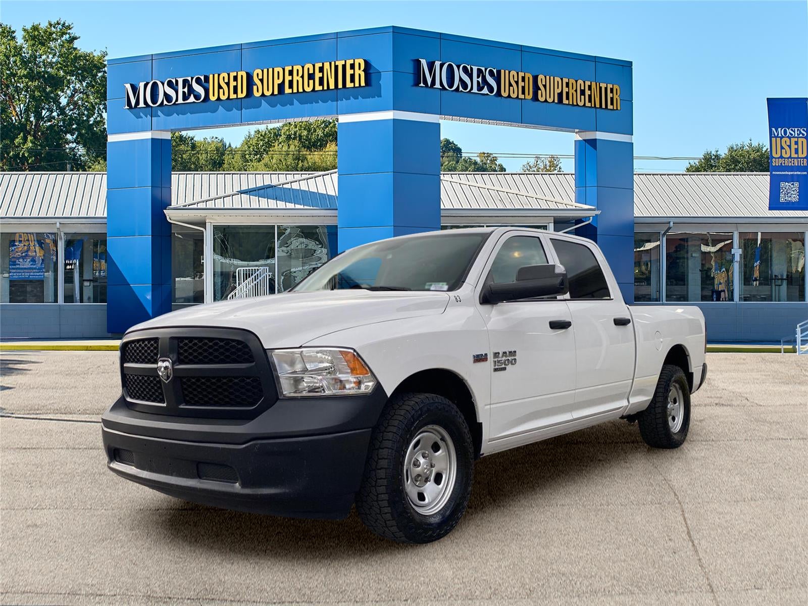 2023 RAM 1500 Classic Tradesman in Bright White Clearcoat — front three-quarter view