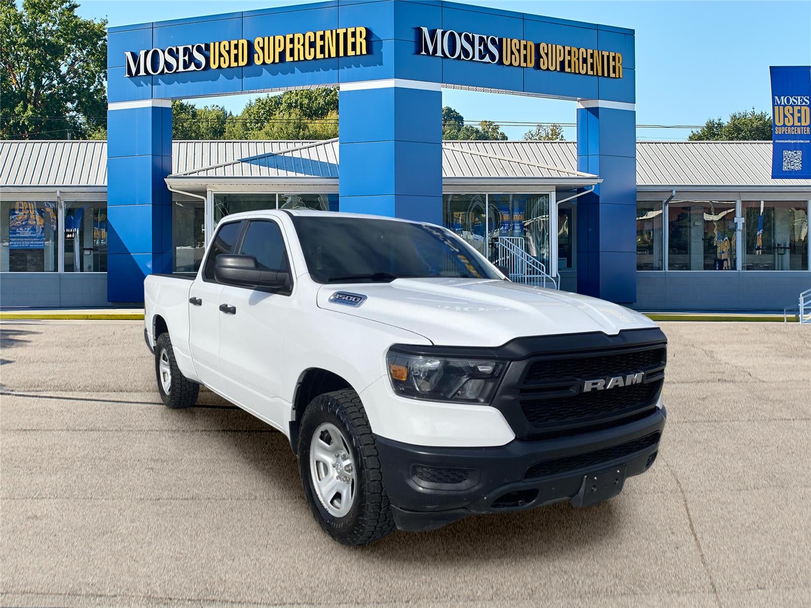 2024 RAM 1500 Tradesman in Bright White Clearcoat — front three-quarter view