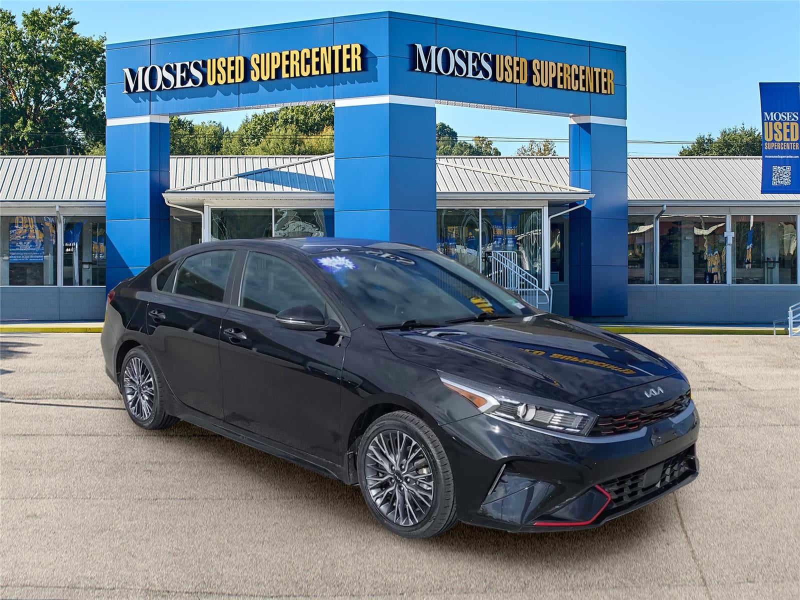 2023 Kia Forte GT-Line in Aurora Black Pearl — front three-quarter view