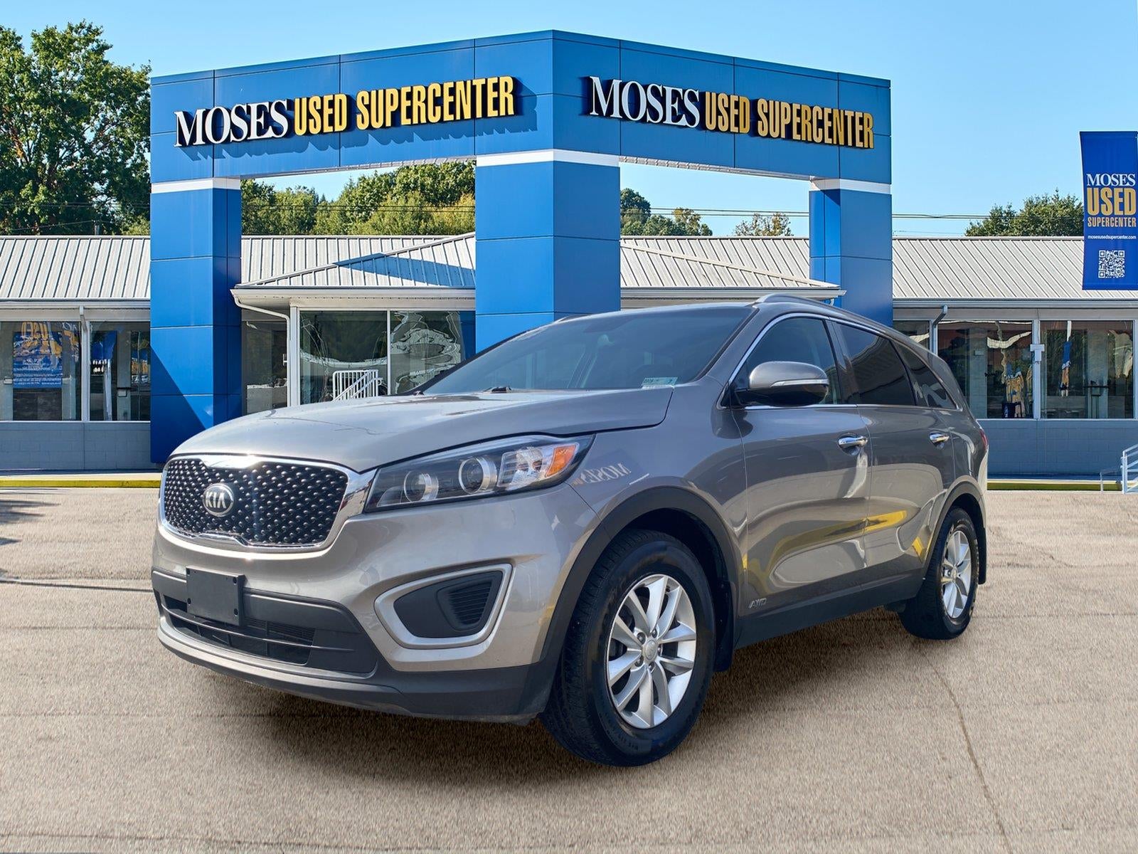 2017 Kia Sorento LX in Titanium Gray — front three-quarter view