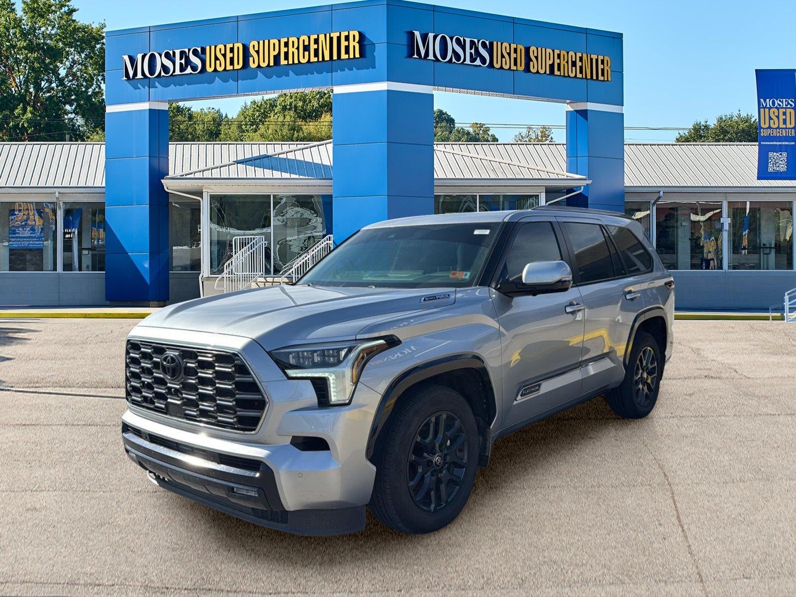 2026 Toyota Sequoia Platinum in Celestial Silver Metallic — front three-quarter view