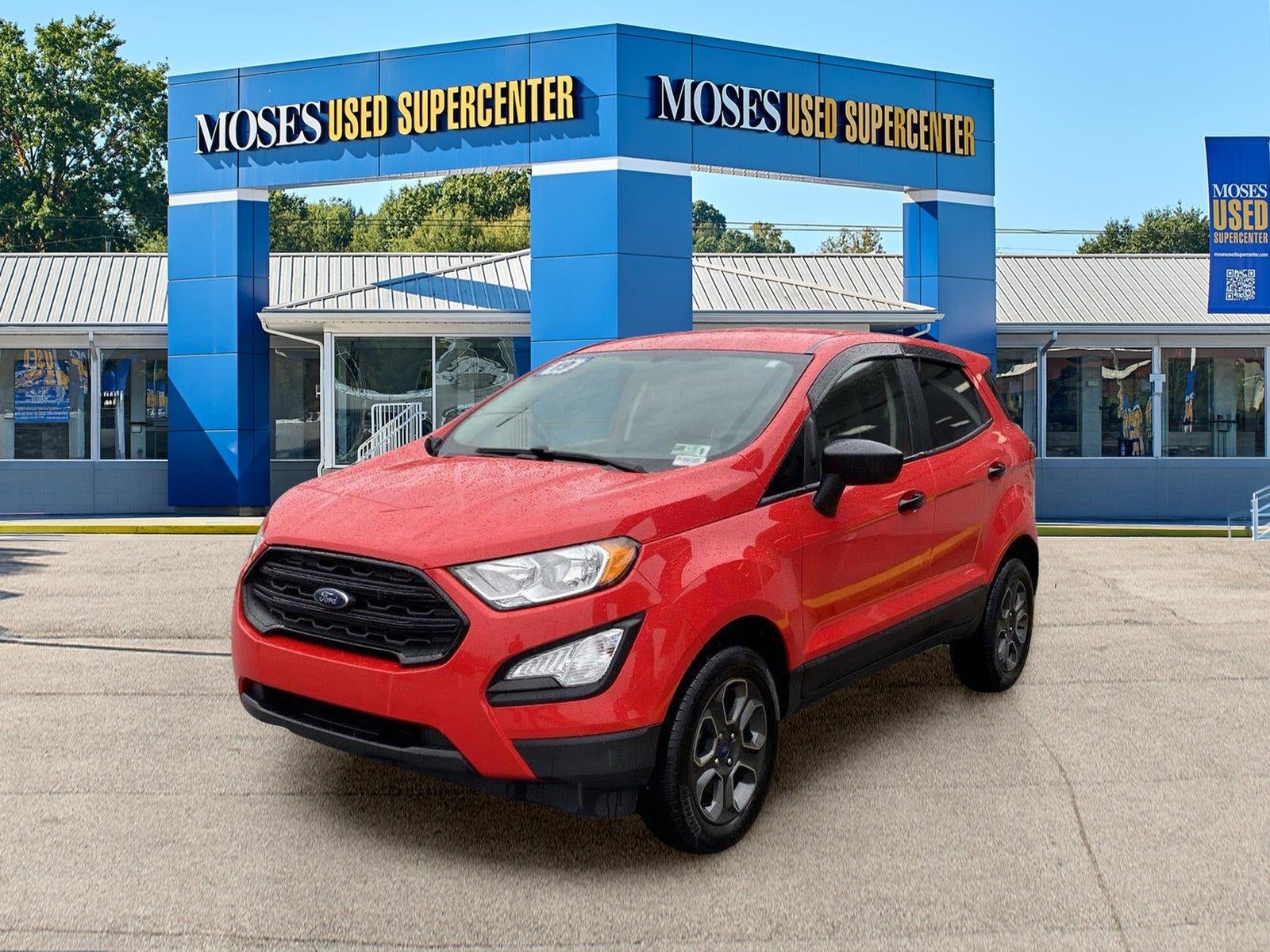 2019 Ford EcoSport S in Race Red — front three-quarter view